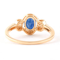 1.55 Ct Oval Mixed Cut Natural Sapphire 14K Gold Ring