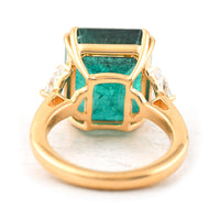 15.40 Ct Emerald Cut Natural Beryl Emerald 18K Gold Ring