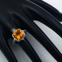 2.78 Ct Cushion Mixed Cut Natural Fire Opal 950 Platinum Ring