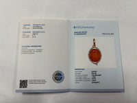 2.67 Ct Oval Mixed Cut Natural Fire Opal 14K Gold Pendant