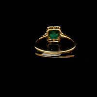 1.15 Ct Octagon Step Cut Natural Emerald 14K Gold Ring