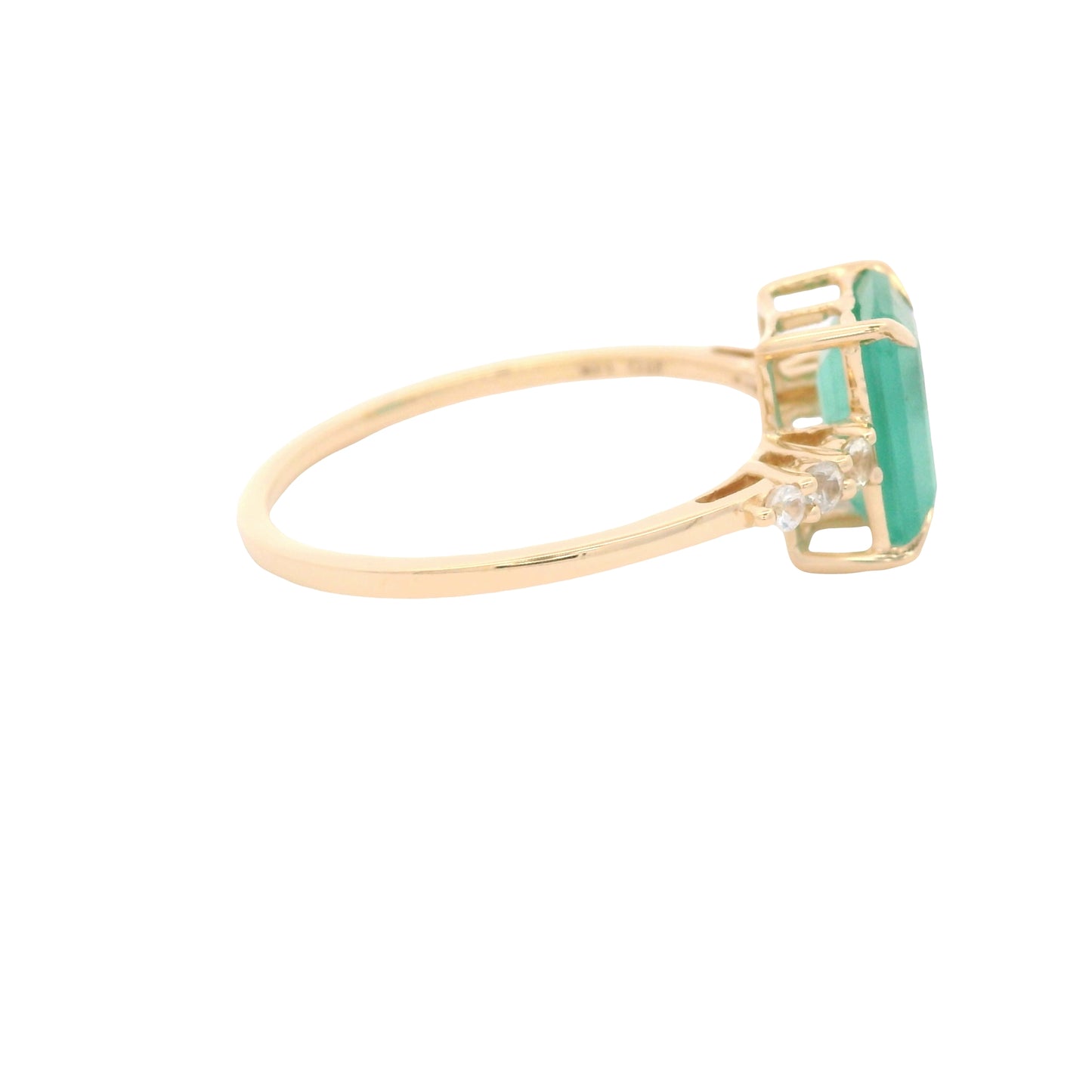 1.60 Ct Octagon Emerald 14K Gold Ring