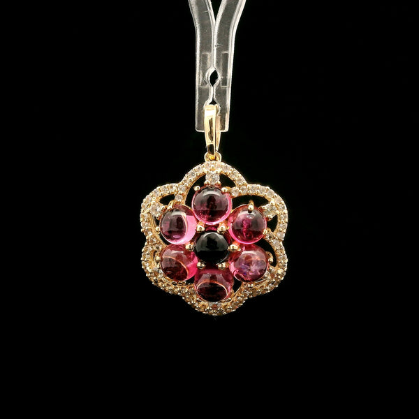 3.07 Ct Round Tourmaline 14K Gold Pendant