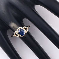 1.50 Ct Oval Mixed Cut Natural Sapphire 14K Gold Ring