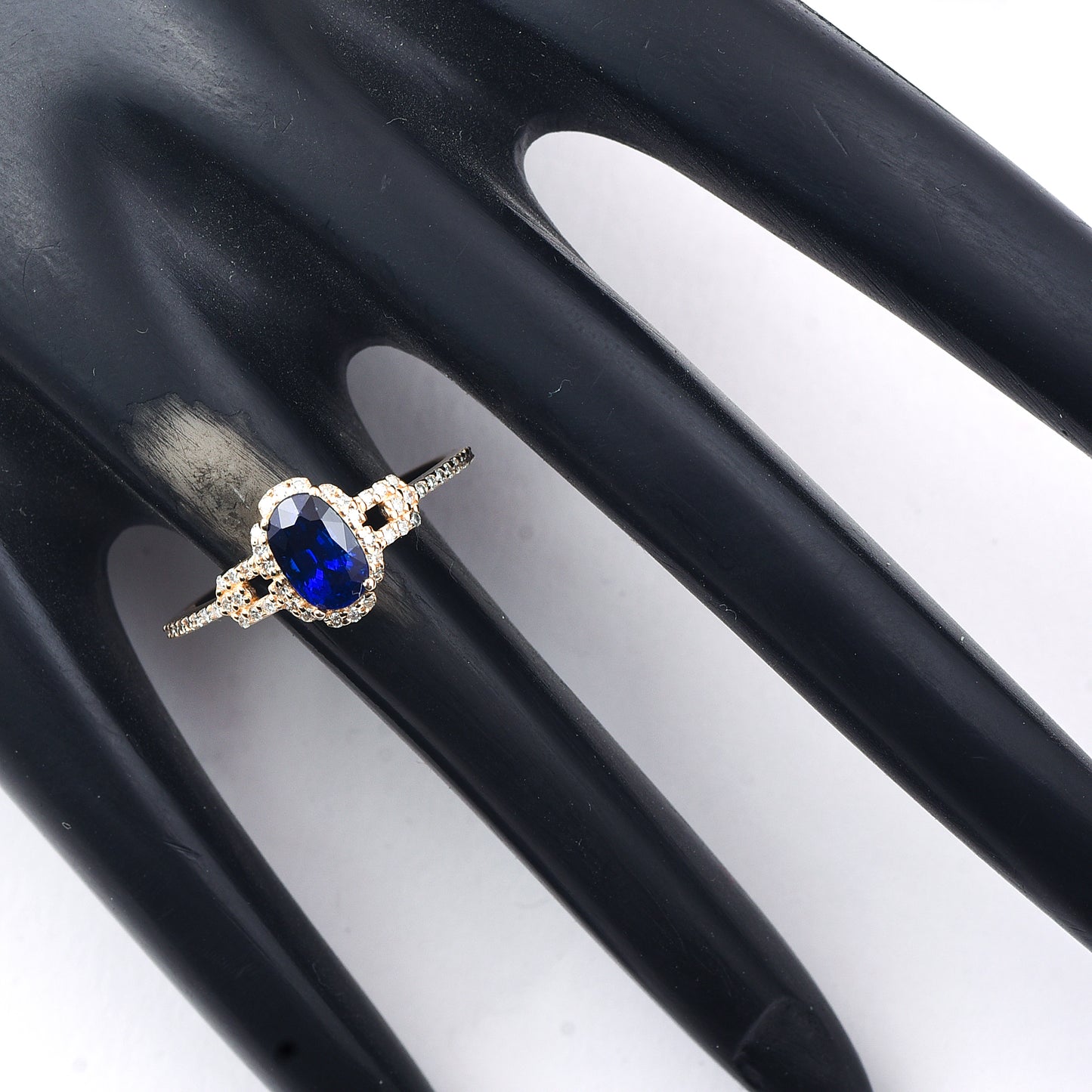 1.18 Ct Oval Mixed Cut Natural Sapphire 14K Gold Ring