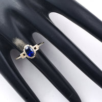 1.18 Ct Oval Mixed Cut Natural Sapphire 14K Gold Ring