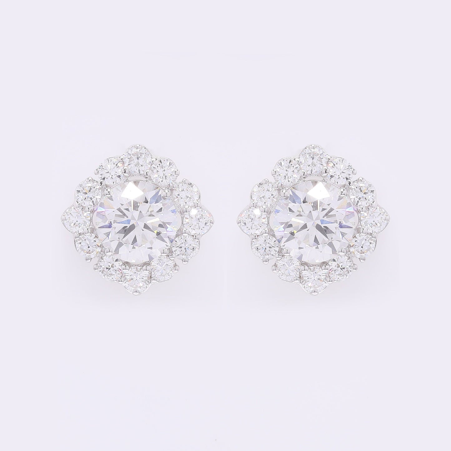 4.52 Carats Lab Grown Diamond 14K Gold Earrings