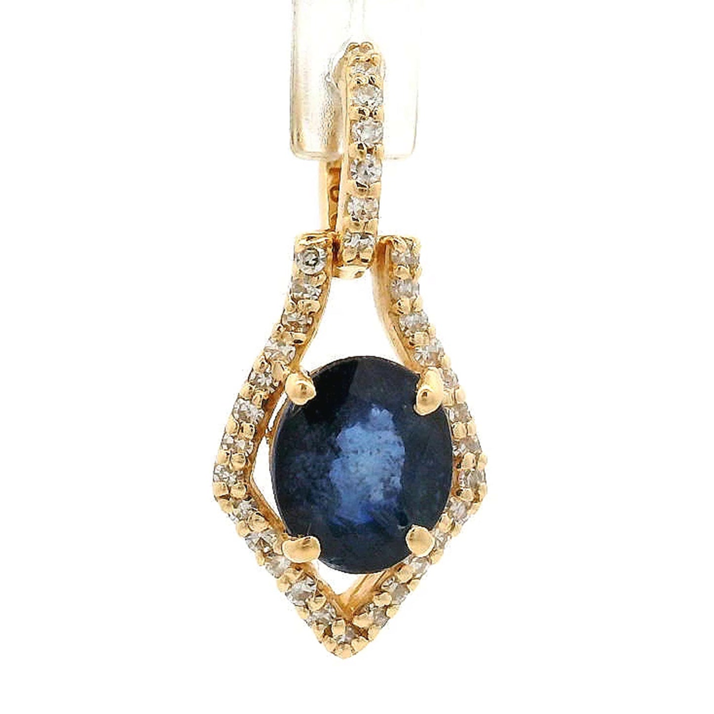 1.29 Ct Oval Sapphire 14K Gold Pendant