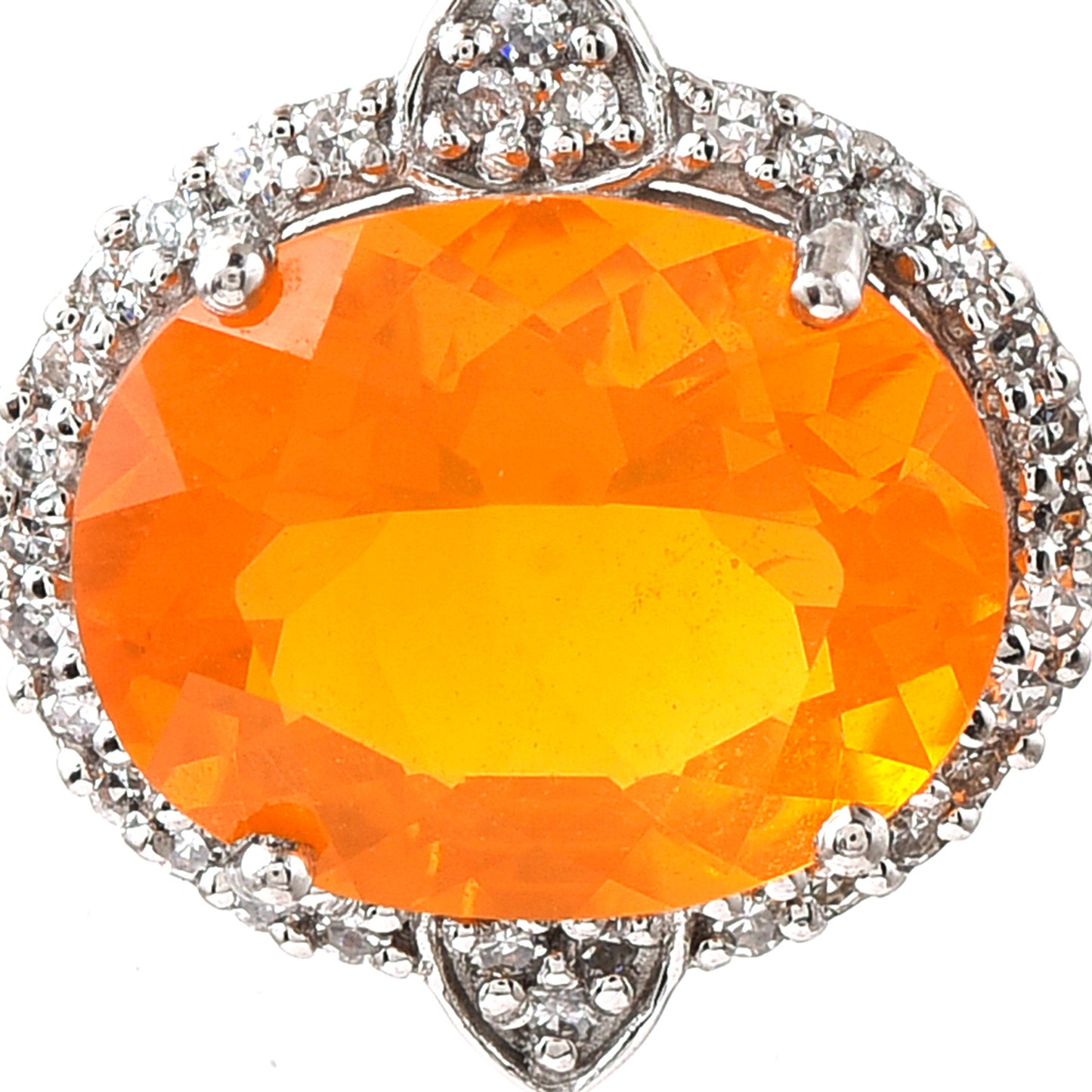 1.83 Ct Oval Fire Opal 950 Platinum Pendant