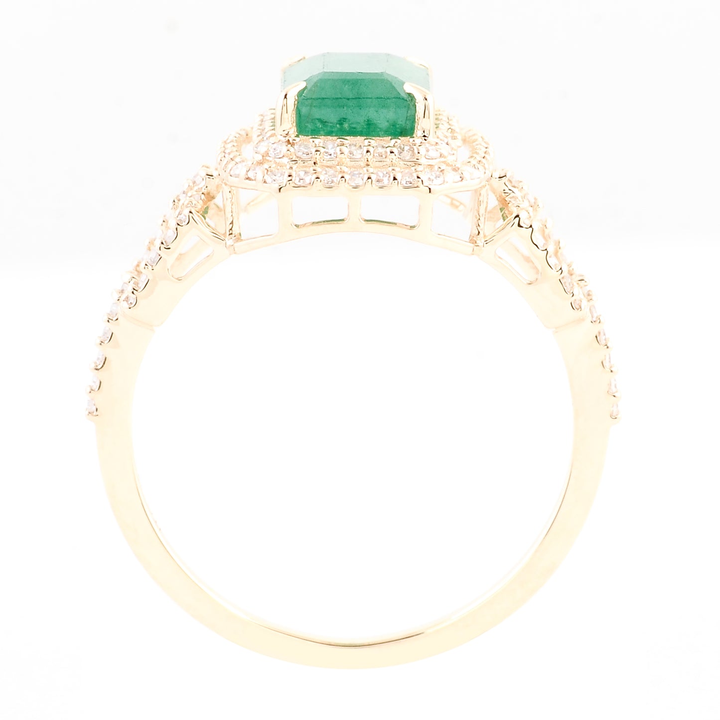 2.05 Ct Emerald Cut Natural Beryl Emerald 14K Gold Ring
