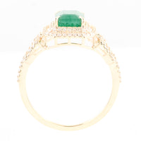 2.05 Ct Emerald Cut Natural Beryl Emerald 14K Gold Ring