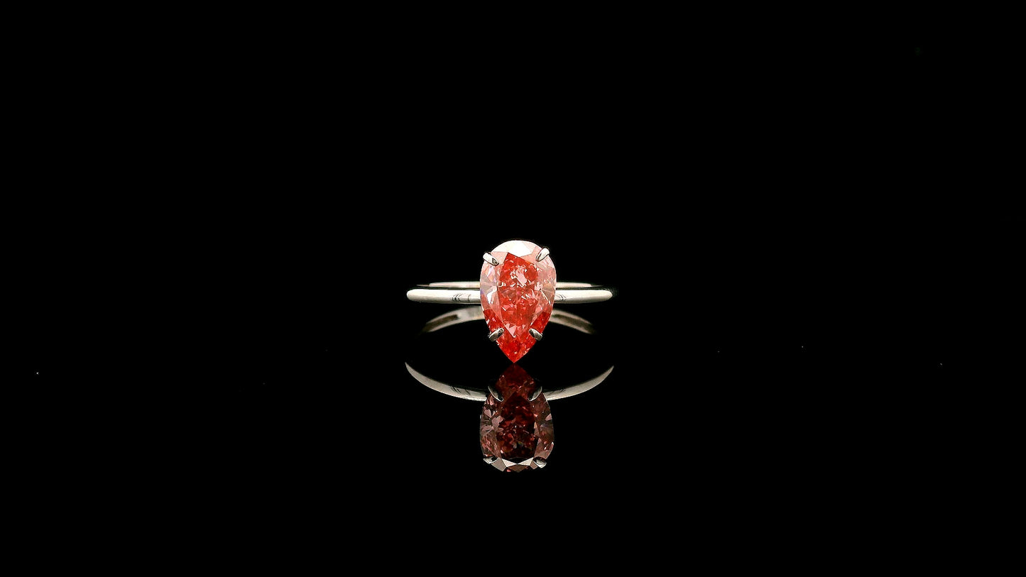 1.50 Carats Pink Lab Grown Diamond 14K Gold Ring