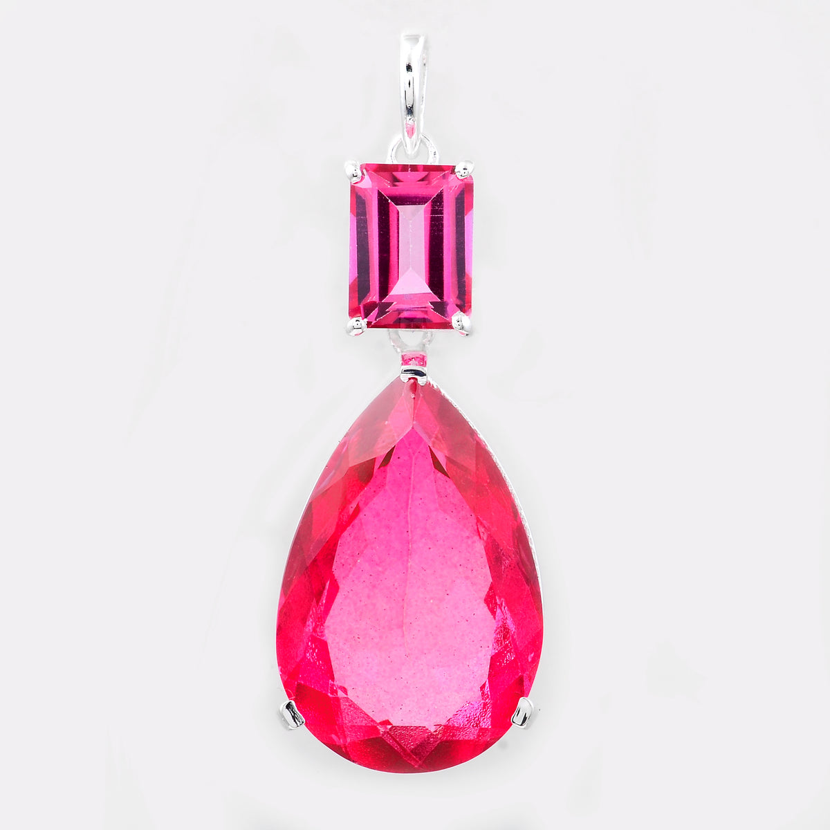16.55 Ct Pear Pink Topaz, 925 Sterling Silver Pendant