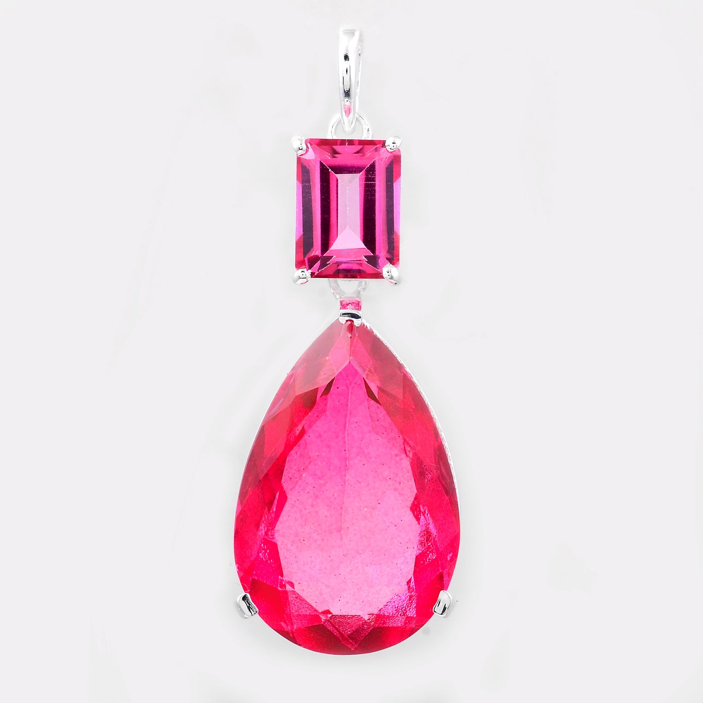 16.55 Ct Pear Pink Topaz, 925 Sterling Silver Pendant