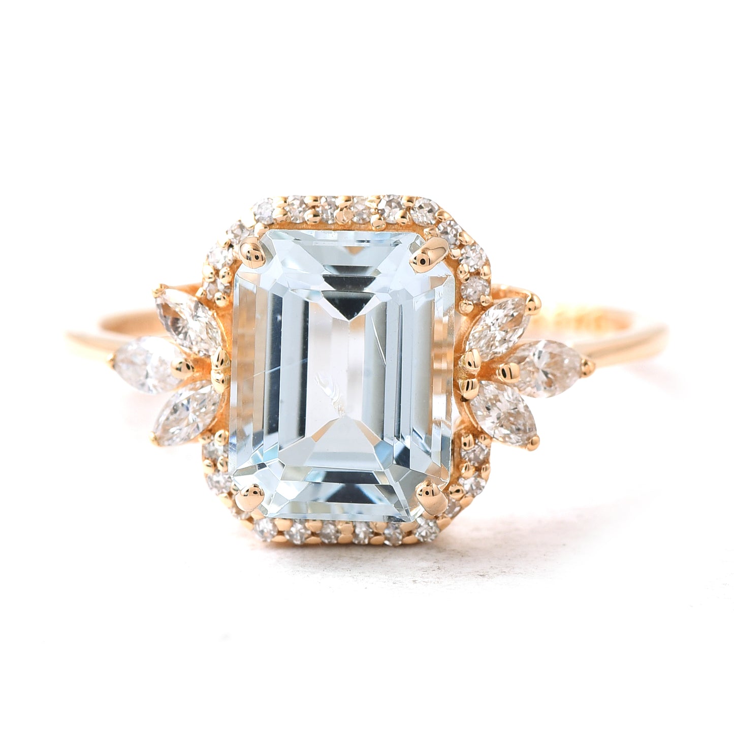 2.27 Ct Octagon Aquamarine 14K Gold Ring