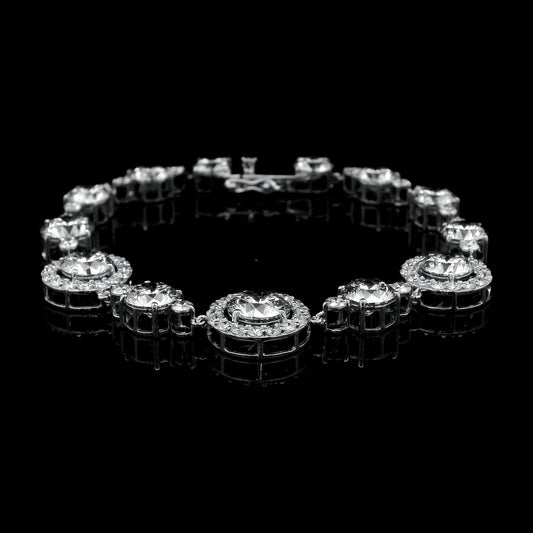 18.01 Ct Round Lab Grown Diamond 14K Gold Bracelet