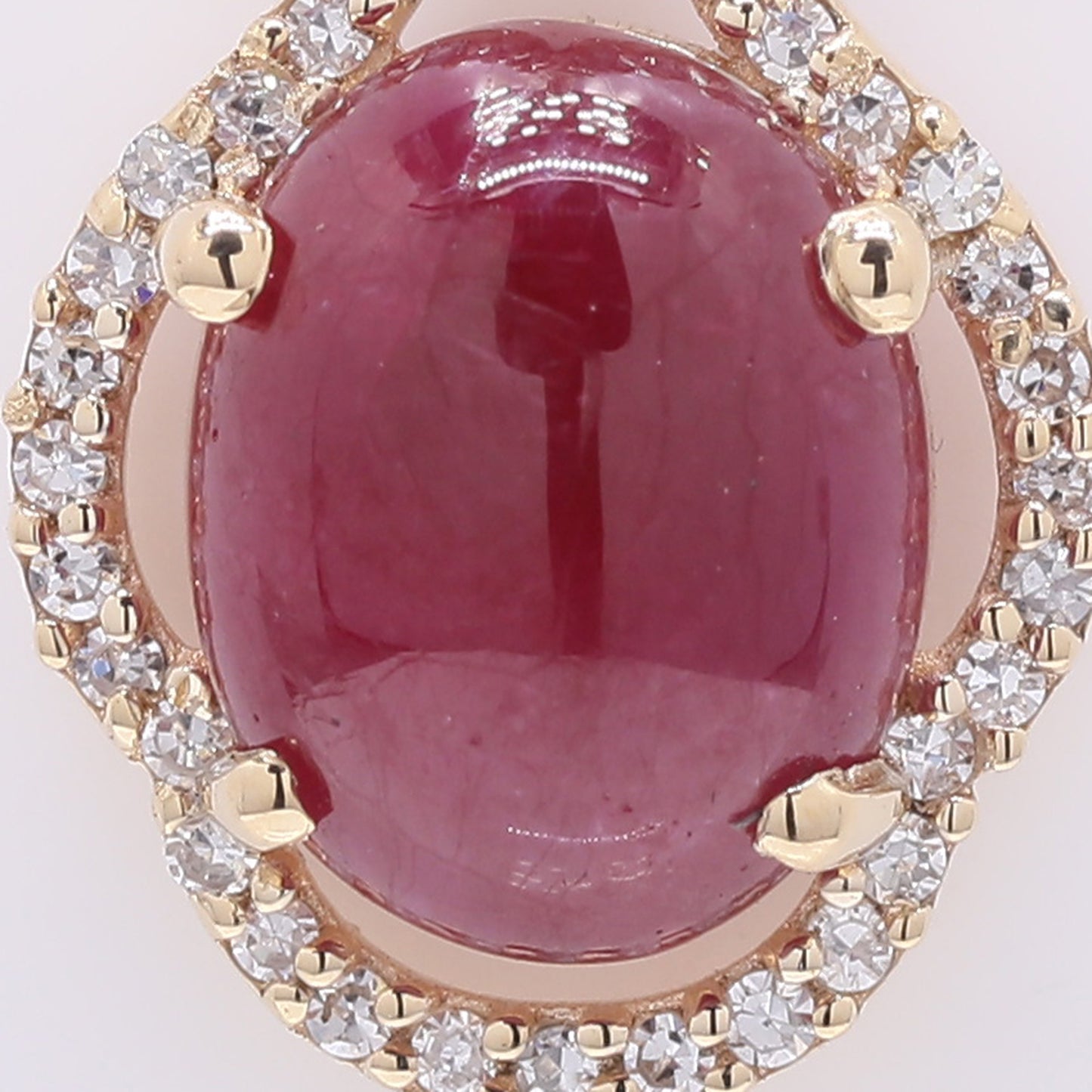 2.78 Ct Oval Cabochon Cut Natural Ruby 14K Gold Pendant