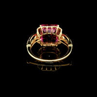 7.34 Ct Octagon Lab Grown Pink Sapphire 14K Gold Ring
