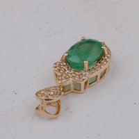 1.59 Ct Oval Emerald 9K Gold Pendant