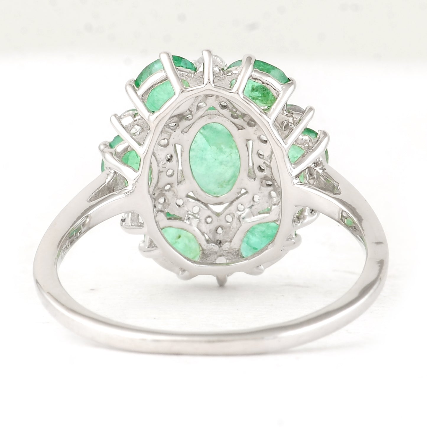 1.61 Ct Oval Mixed Cut Natural Emerald 950 Platinum Ring
