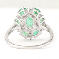 1.61 Ct Oval Mixed Cut Natural Emerald 950 Platinum Ring