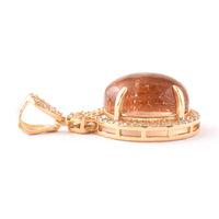 5.41 Ct Oval Cabochon Cut Natural Tourmaline 14K Gold Pendant