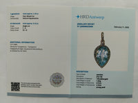2.31 Ct Pear Mixed Cut Natural Aquamarine 14K Gold Pendant