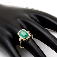 2.67 Ct Cushion Natural Emerald 14K Gold Ring