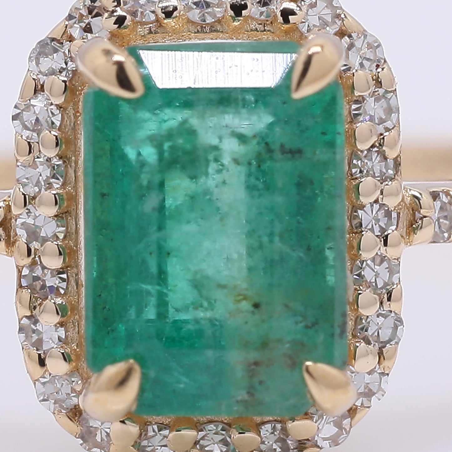 1.15 Ct Octagon Step Cut Natural Emerald 14K Gold Ring