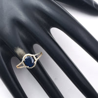 1.91 Ct Oval Mixed Cut Natural Sapphire 14K Gold Ring