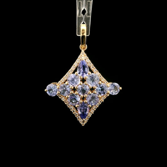 1.91 Ct Pear Tanzanite 14K Gold Pendant