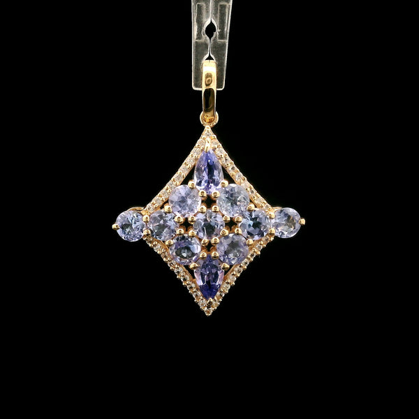 1.91 Ct Pear Tanzanite 14K Gold Pendant