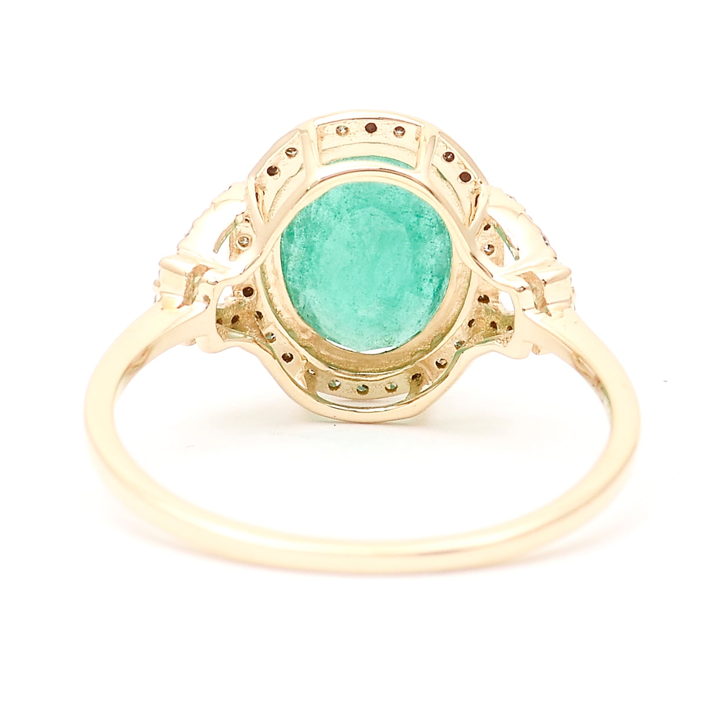 2.25 Ct Oval Natural Emerald 14K Gold Ring