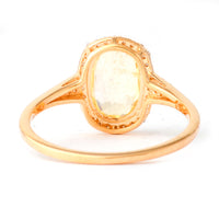1.94 Ct Cushion Mixed Cut Natural Yellow Sapphire 14K Gold Ring