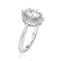 1.55 ct. t.w. Moissanite Halo Ring in Sterling Silver. Size 5