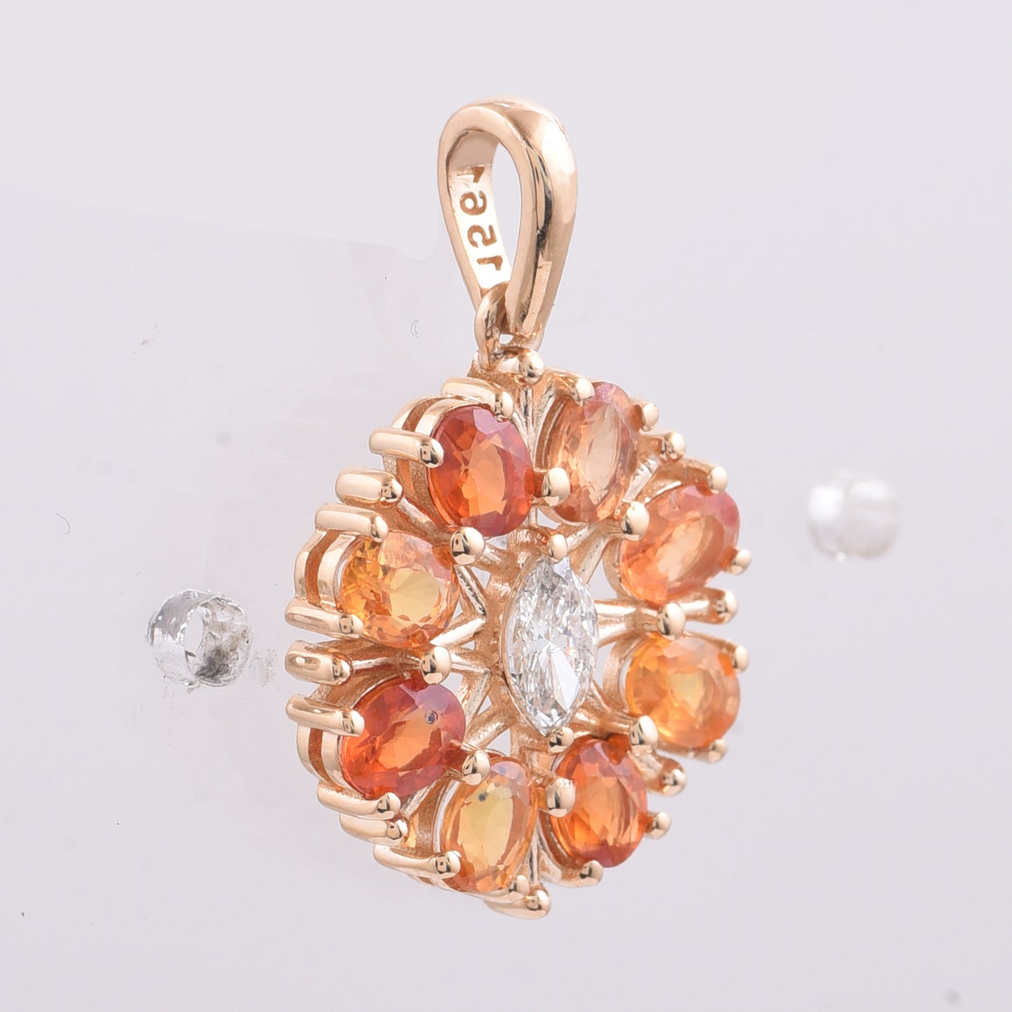 1.80 Ct Oval Natural Multi-Coloured Sapphire 14K Gold Pendant