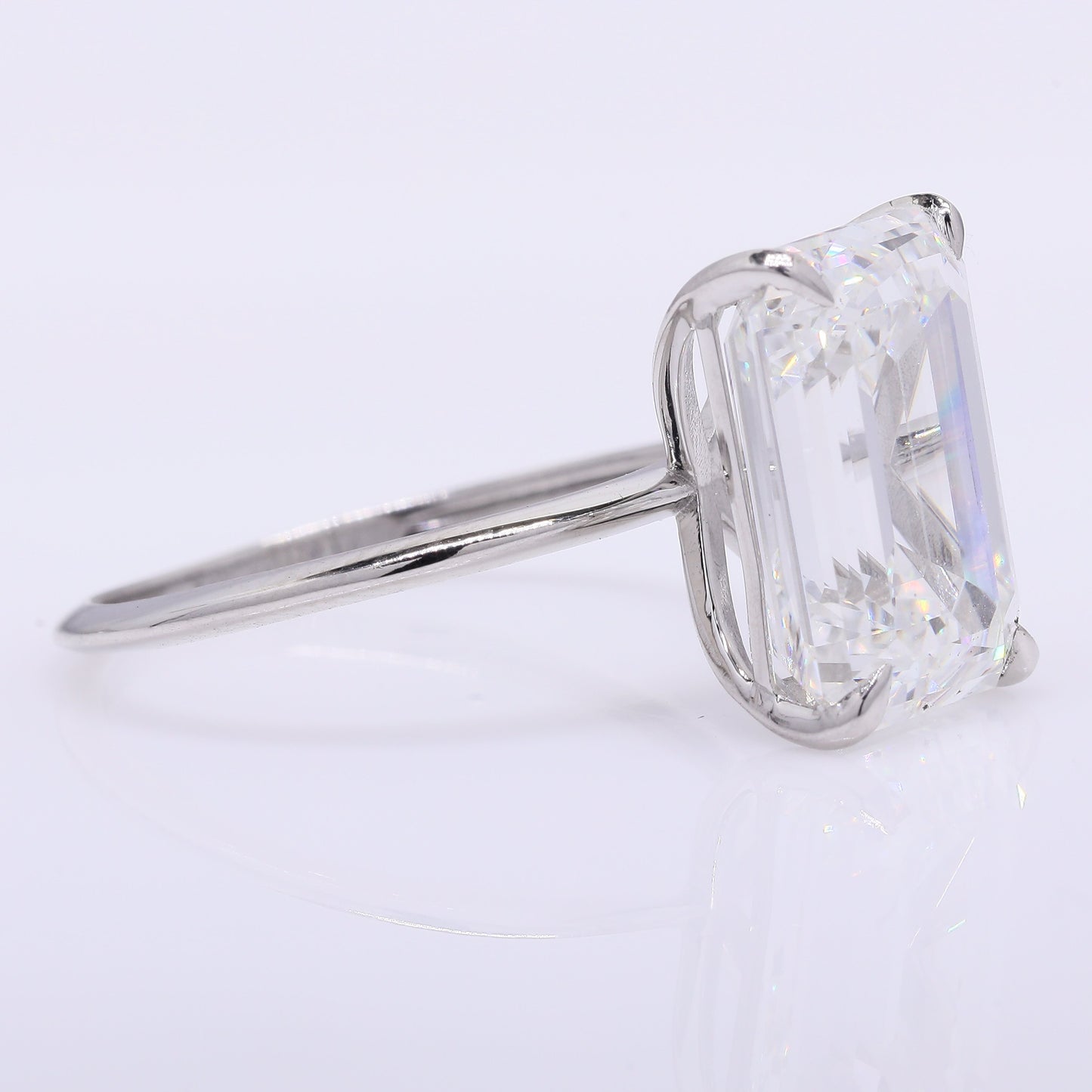 6.85 Ct Octagon Lab Grown Diamond 950 Platinum Ring