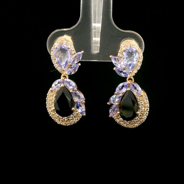 3.52 Ct Pear Tourmaline 14K Gold Earrings