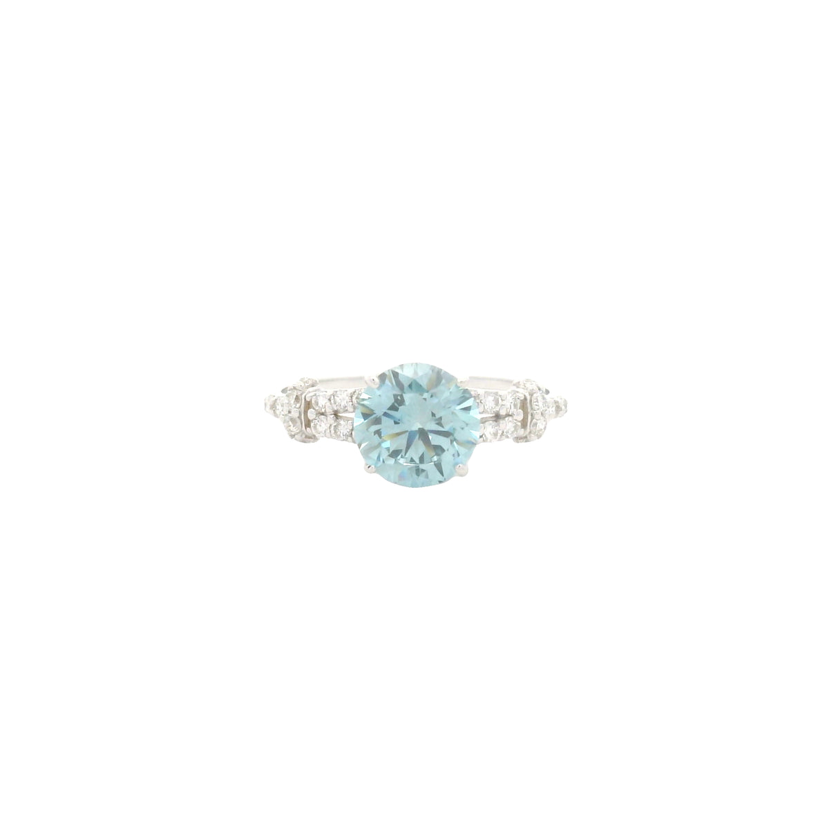 1.79 Carats Blue Lab Grown Diamond 14K Gold Ring