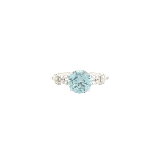 1.79 Carats Blue Lab Grown Diamond 14K Gold Ring
