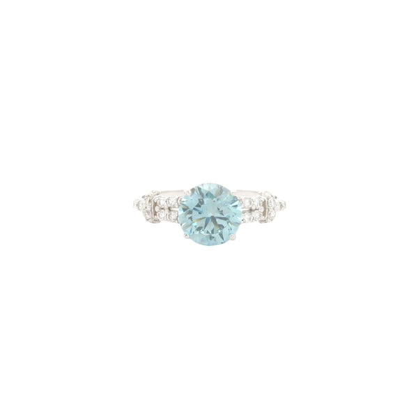 1.79 Carats Blue Lab Grown Diamond 14K Gold Ring