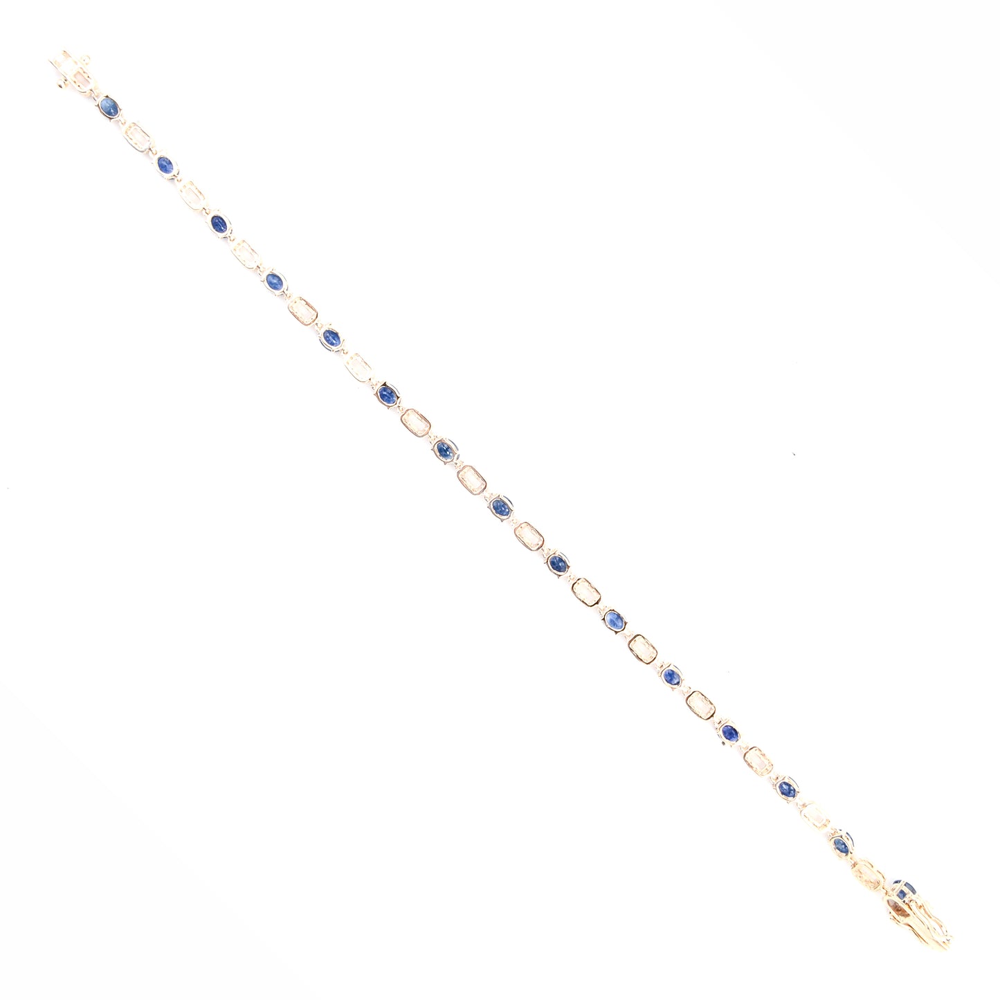 4.08 Ct Oval Sapphire 14K Gold Bracelet