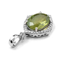 2.46 Ct Oval Mixed Cut Natural Green Sapphire 950 Platinum Pendant