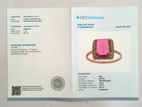 2.97 Ct Cushion Cabochon Cut Natural Pink Tourmaline 14K Gold Ring