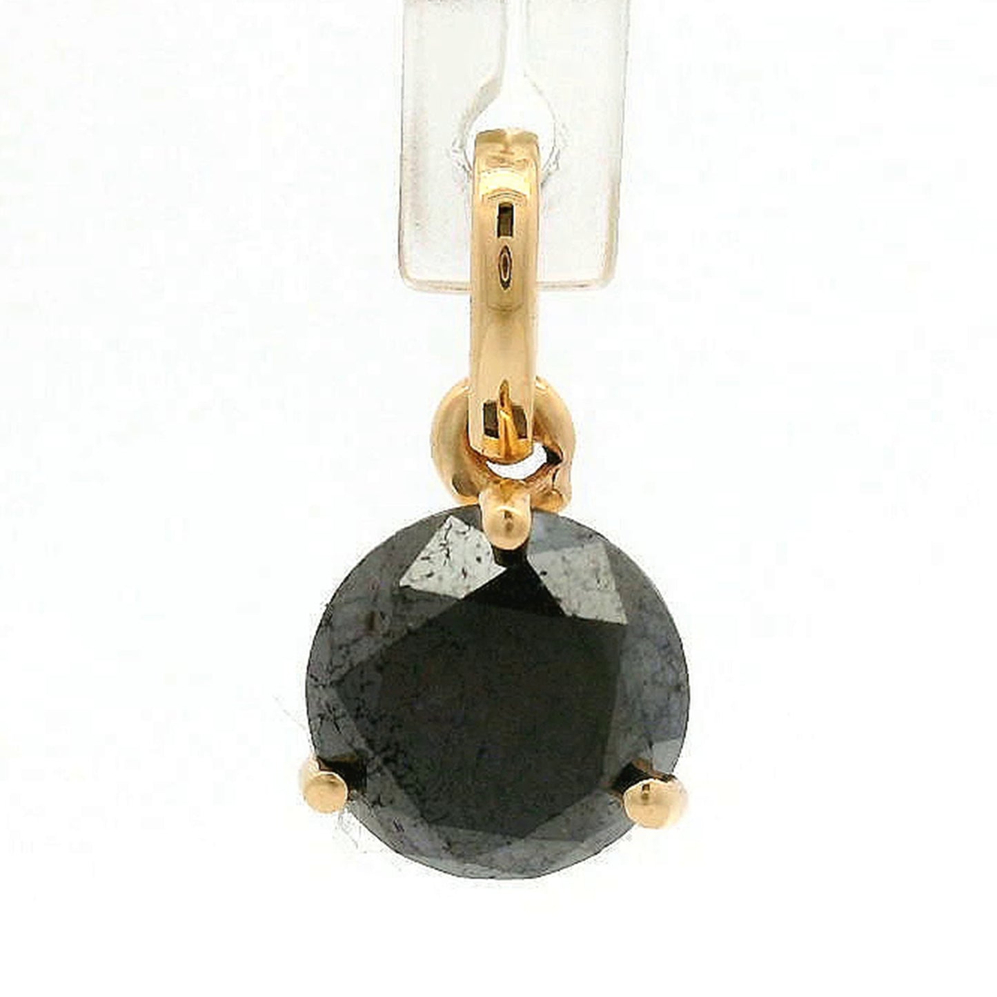 1.23 Ct Round Black Diamond 14K Gold Pendant