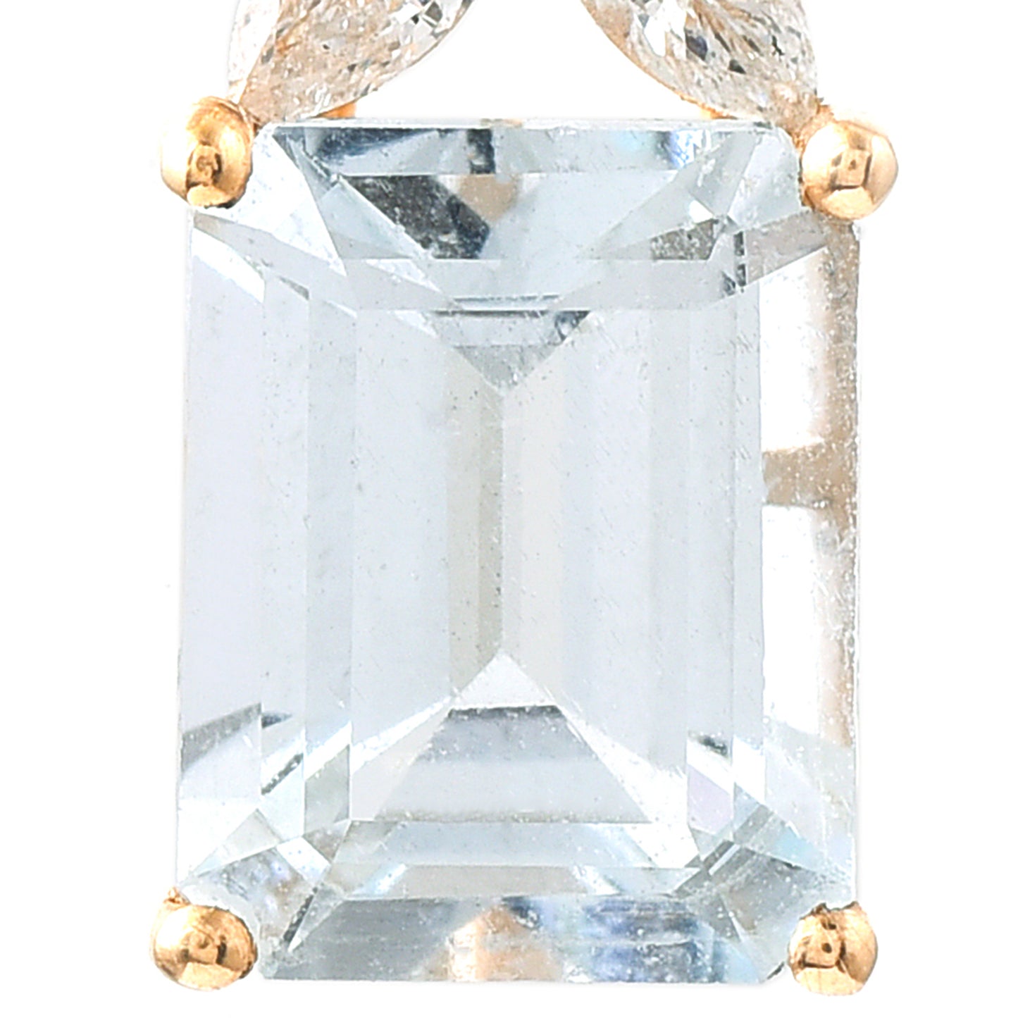 2.14 Ct Octagon Aquamarine 14K Gold Pendant