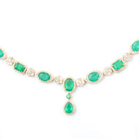 21.53 Ct Natural Emerald 14K Gold Necklace