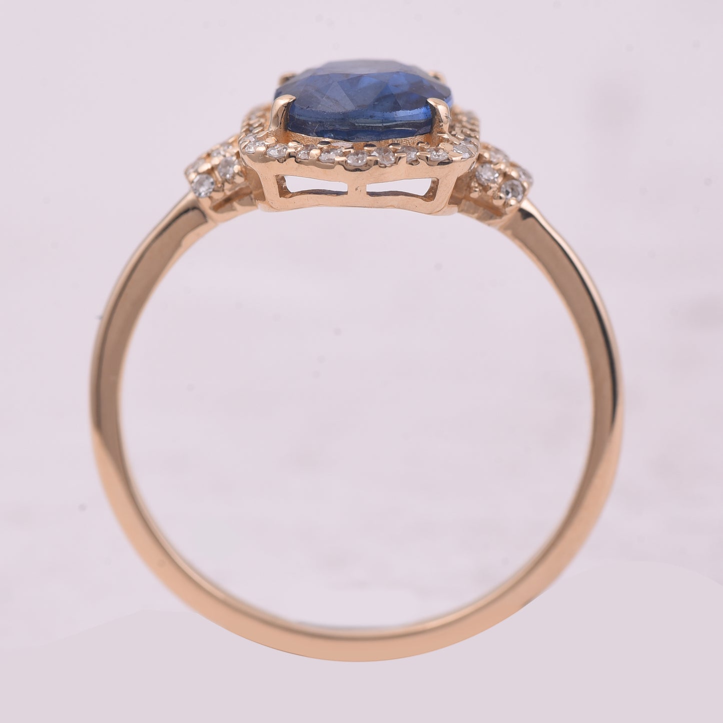 2.10 Ct Oval Mixed Cut Natural Sapphire 14K Gold Ring