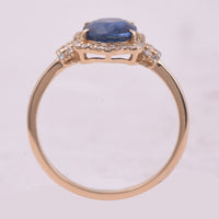 2.10 Ct Oval Mixed Cut Natural Sapphire 14K Gold Ring