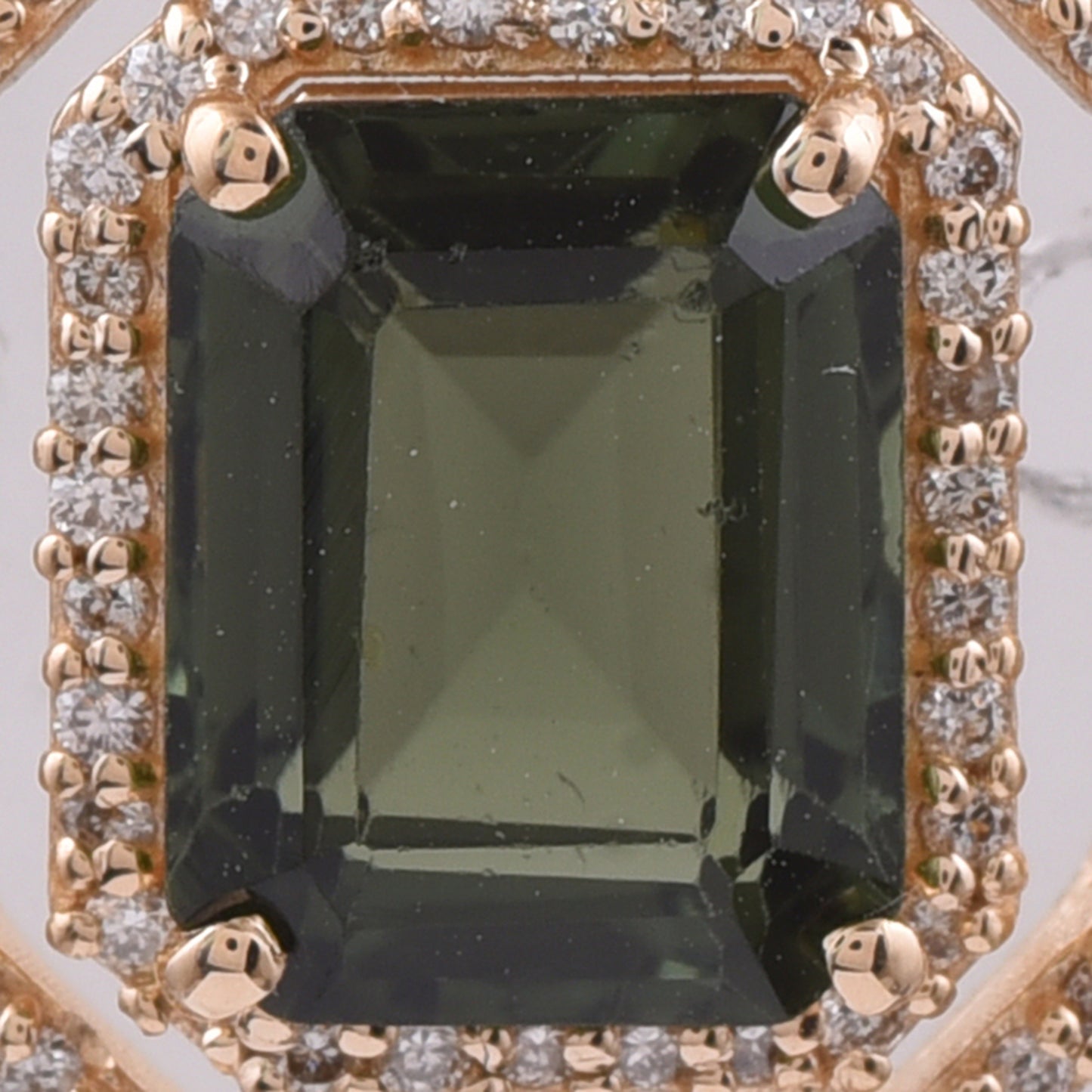 2.44 Ct Octagon Step Cut Natural Green Tourmaline 14K Gold Pendant